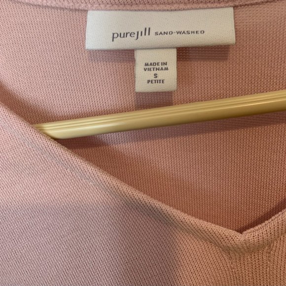 Pure J. Jill Women's Pastel Top Petite Size SP Sandwashed Pink Tencel Office - Picture 3 of 4